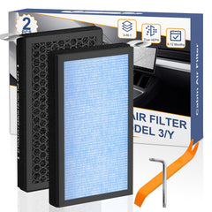 ADDUBEAU Model 3/Y cabin filter with fixed frame for durable performance.