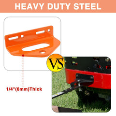 Adorish zero-turn hitch offers pin, chain, or ball attachments for versatility.