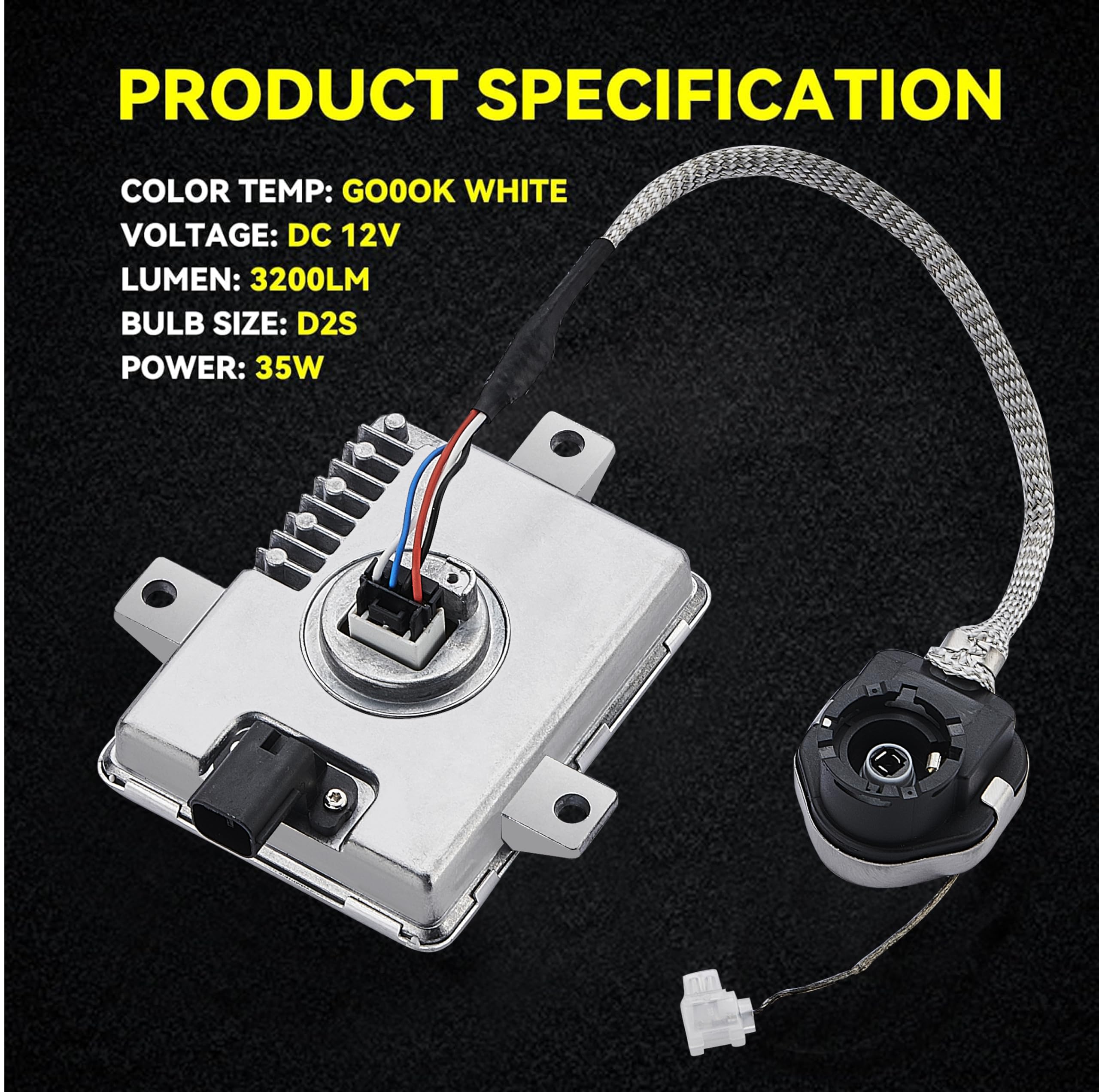 ADP Xenon HID D2S bulb within ballast assembly for reference