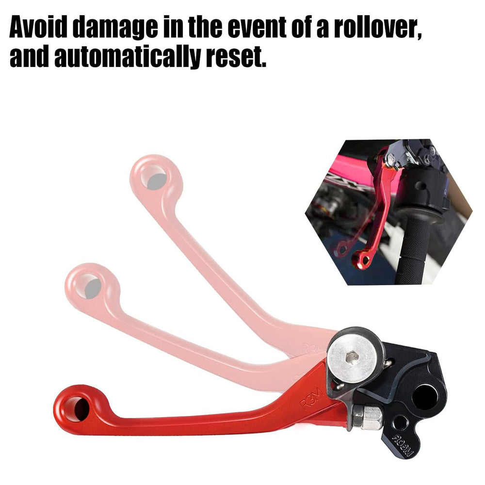 Adsspro brake lever installed on dirt bike enables precise control.