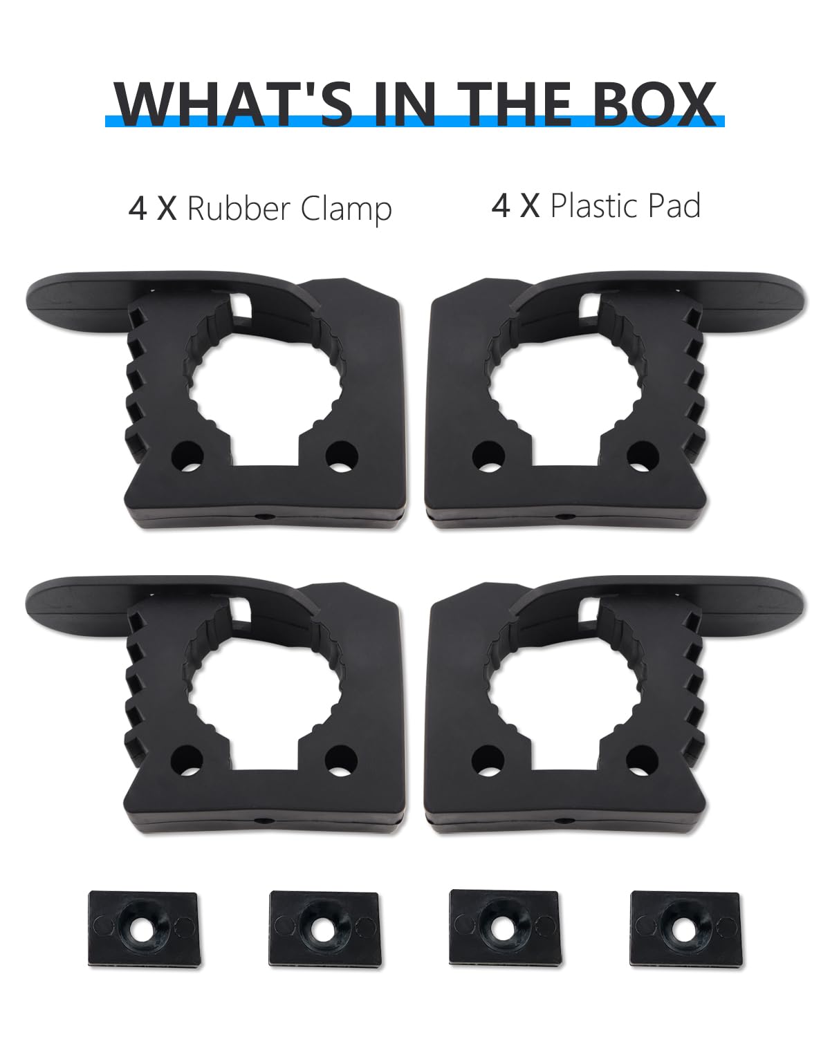 ADTOPI 4-pack with plastic pads cushions surfaces and reduces vibration.