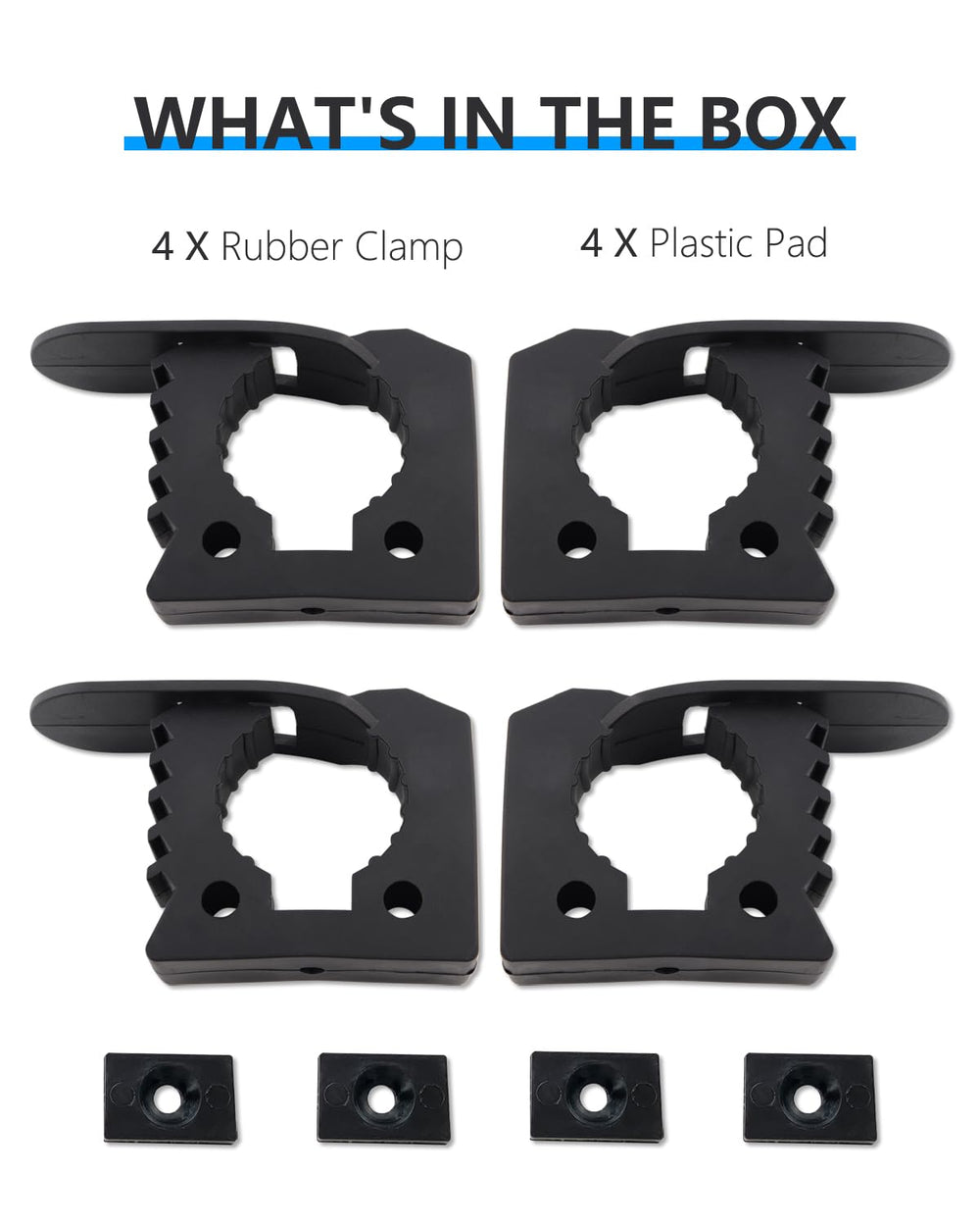 ADTOPI 4-pack with plastic pads cushions surfaces and reduces vibration.