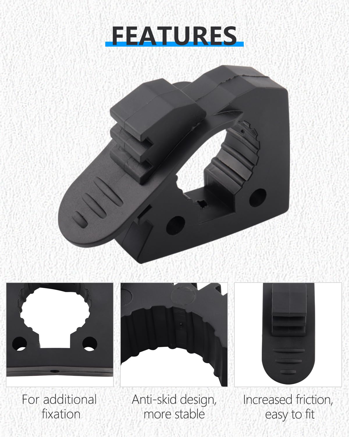ADTOPI wide-fit shovel holder fits 1-1/7 to 1-3/7 inch handles.
