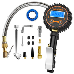 Adullama digital tire pressure gauge display shows precise readings for quick tire checks.
