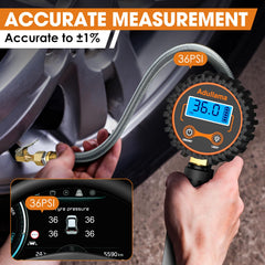 Adullama digital tire pressure gauge inflator enables 3-in-1 inflation and deflation on the go.