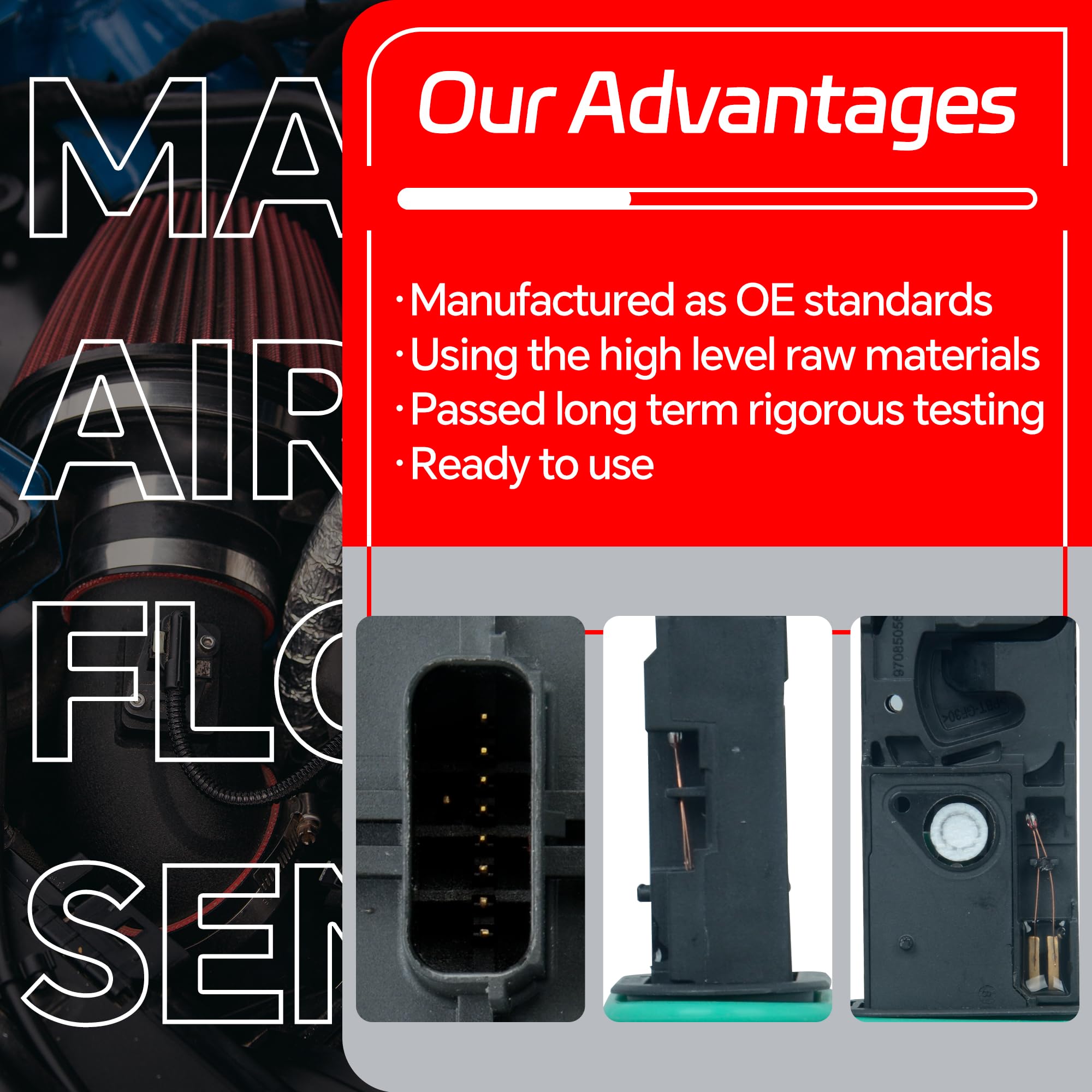 AdvanEX MAF sensor packaging protects the unit during shipping