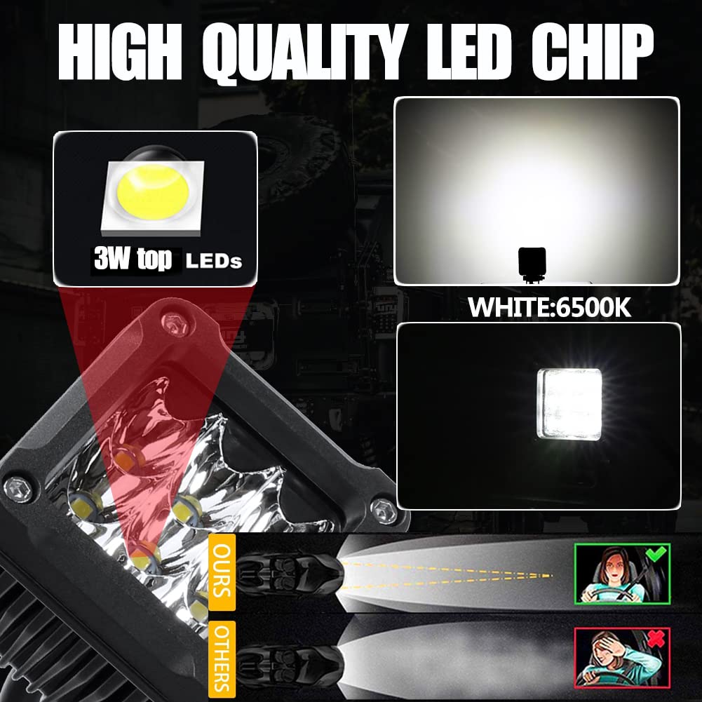 Adzoon IP67 waterproof LED pod withstands rain and dust.