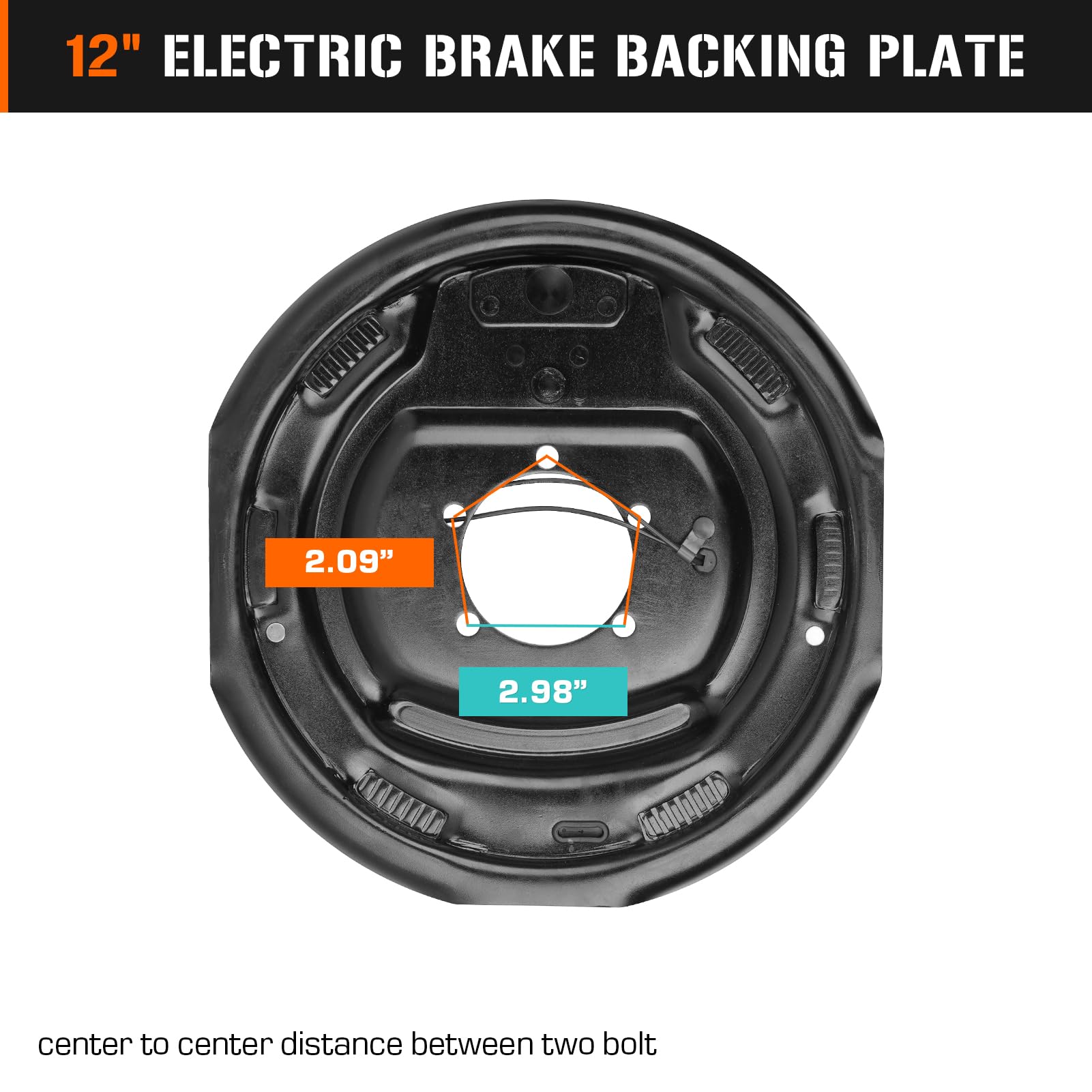 Aeagle 12x2-inch right electric brake highlights balanced braking for dual-axle rigs.