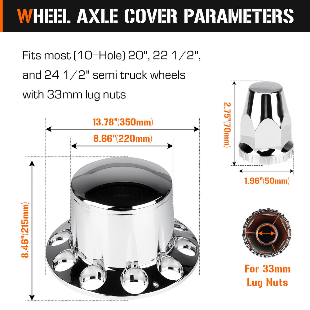Aeagle 33mm screw-on lug nut cover fits securely, reducing dirt exposure.