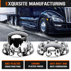 Aeagle 33mm screw-on lug nut covers secure the look with chrome protection.