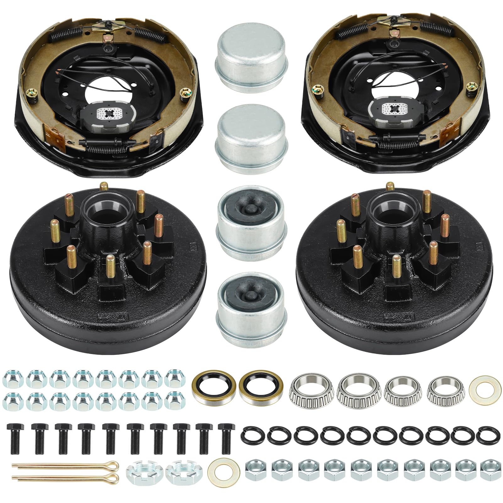 Aeagle 8 on 6.5-inch bolt circle hub drum kit left brake for 7,000 lbs trailers.
