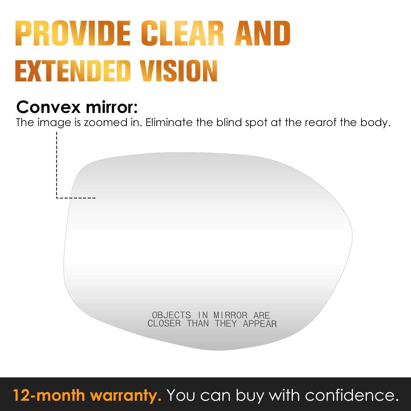 Aeagle easy-install right mirror glass with factory-style mounting for Odyssey