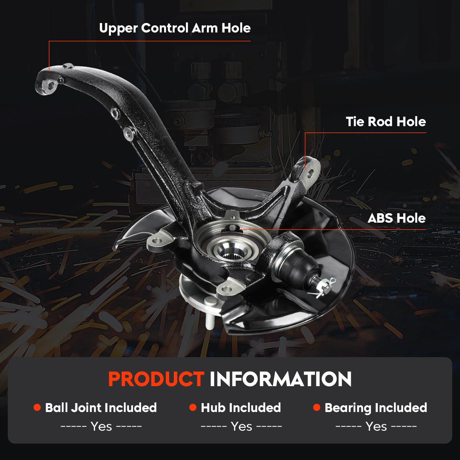 Aeagle knuckle ensures proper brake clearance and reduced vibration during braking.