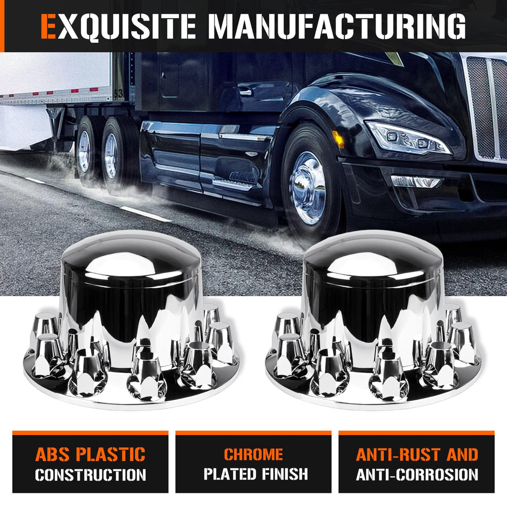 Aeagle chrome-plated ABS wheel axle cover provides rust resistance and shine.