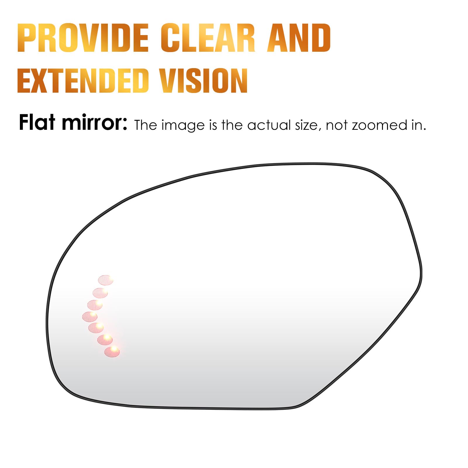 Aeagle left heated mirror glass for Suburban steady view in adverse weather