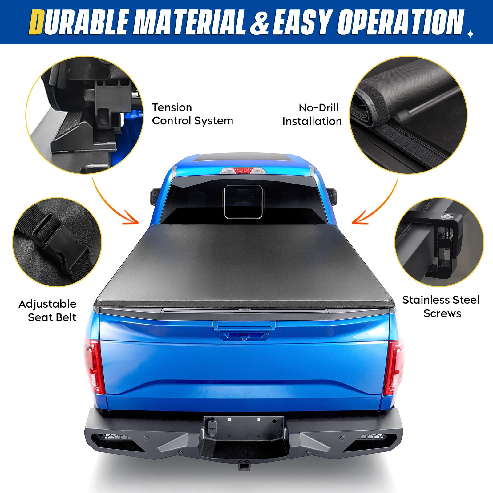 Aeagle easy install with no drilling and adjustable tension.