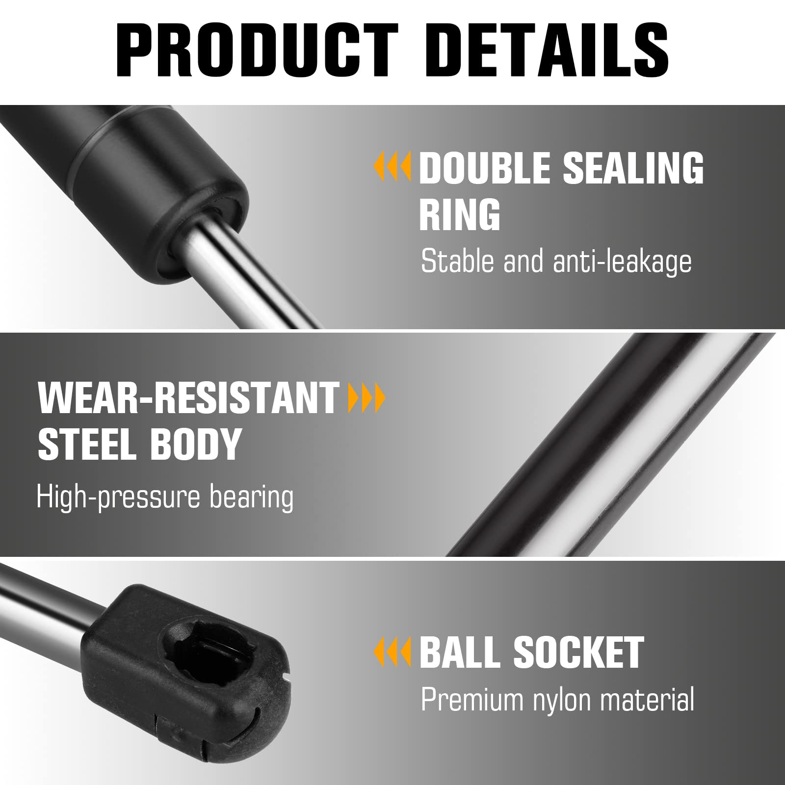 Aeagle rear-trunk lift shock extended to 11.38 inches for dependable opening
