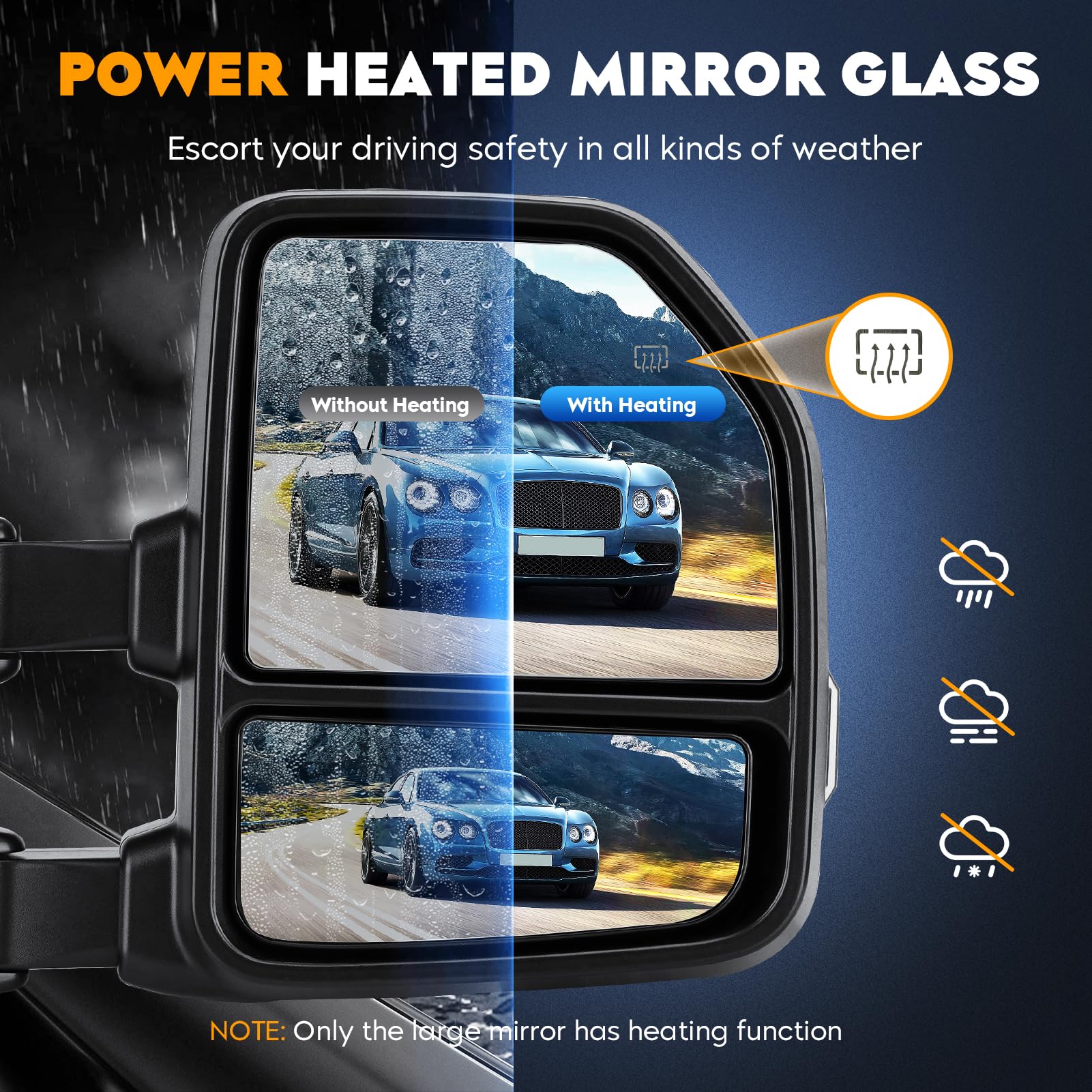 Aeagle F-150 mirror manual-folding feature eases parking in tight spots.