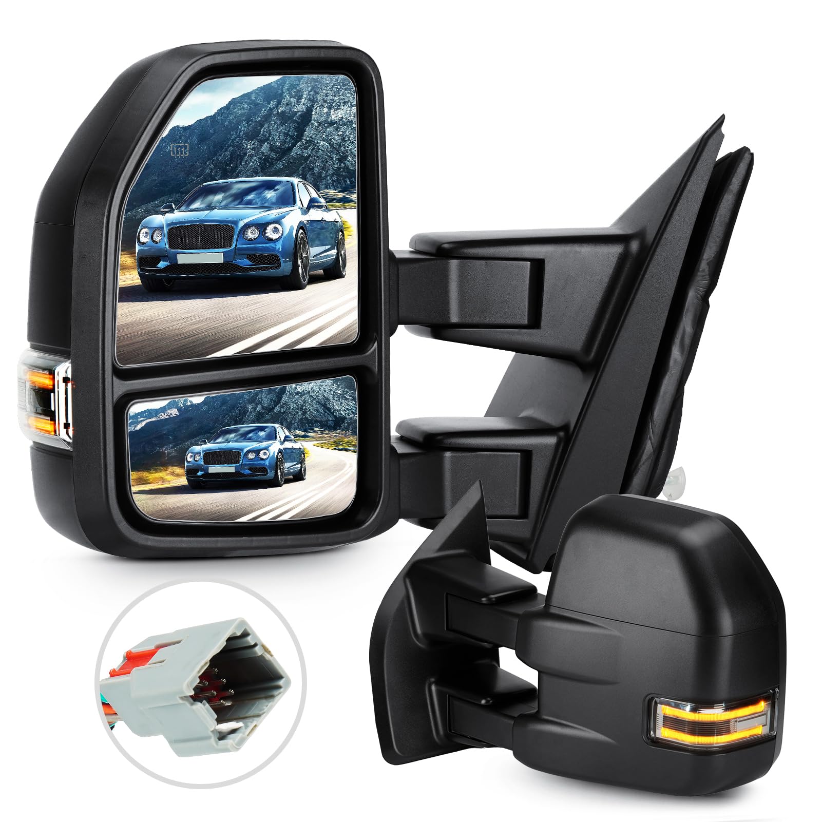 Aeagle F-150 towing mirror left assembly enhances side visibility and safety.