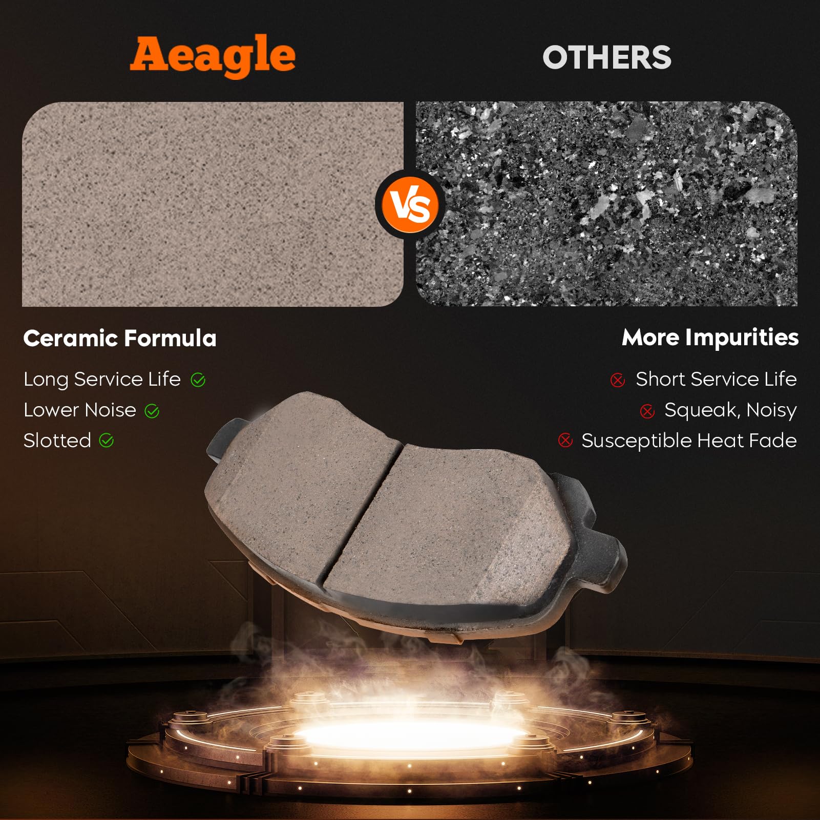 Aeagle ceramic brake pads for Chrysler 200 offer stable performance and heat resistance