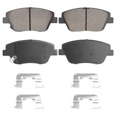 Aeagle front ceramic brake pads with grooved design reduce noise and improve ventilation.