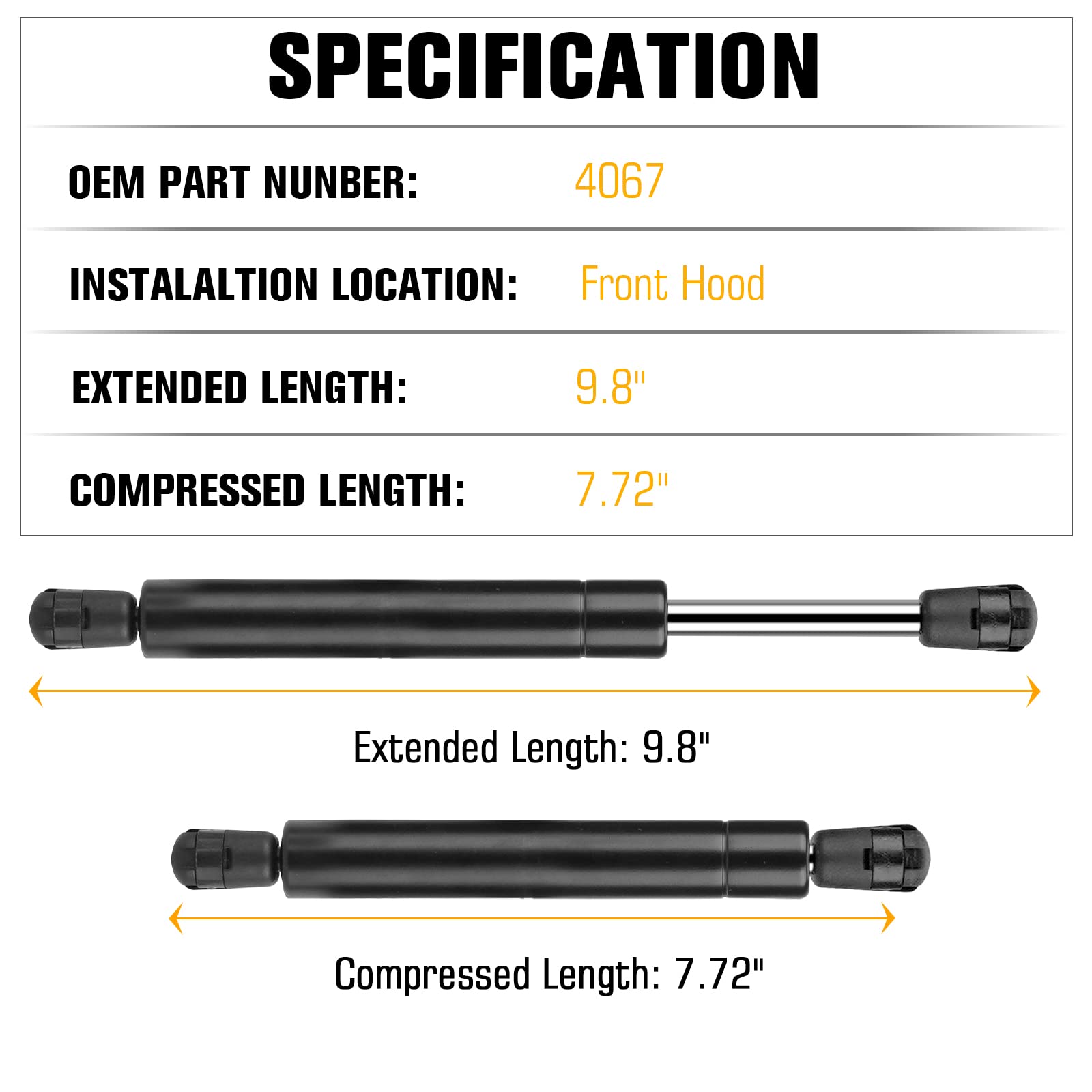 Aeagle hood lift shock for Sport Trac 2001-2005 offers smooth access to the engine bay.