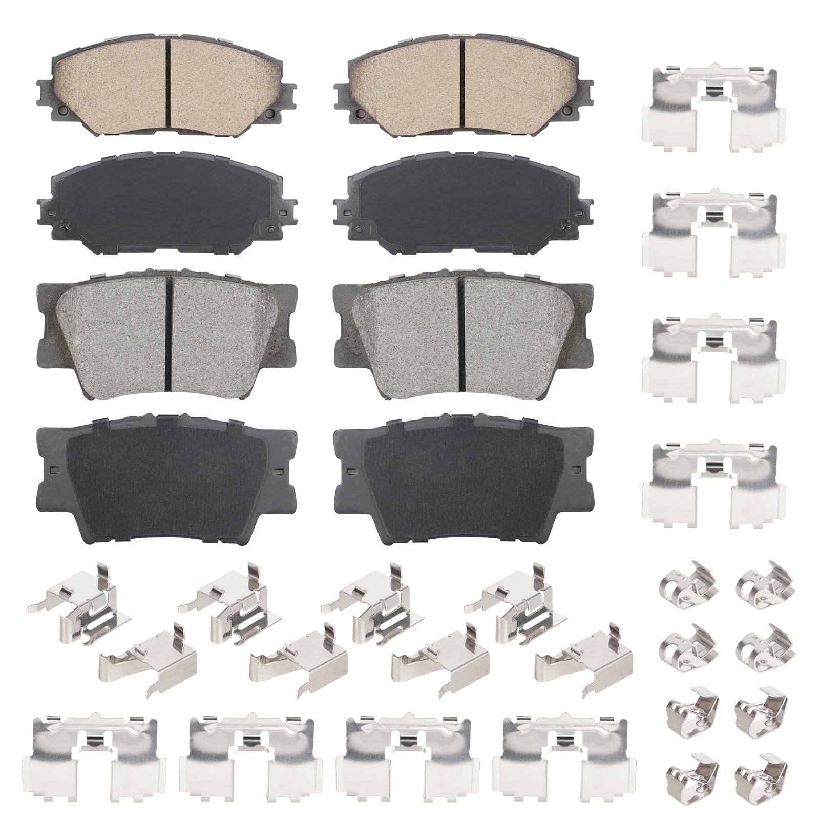 Aeagle front and rear ceramic brake pads for Toyota RAV4 2006-2012 reduce squeal with grooves.