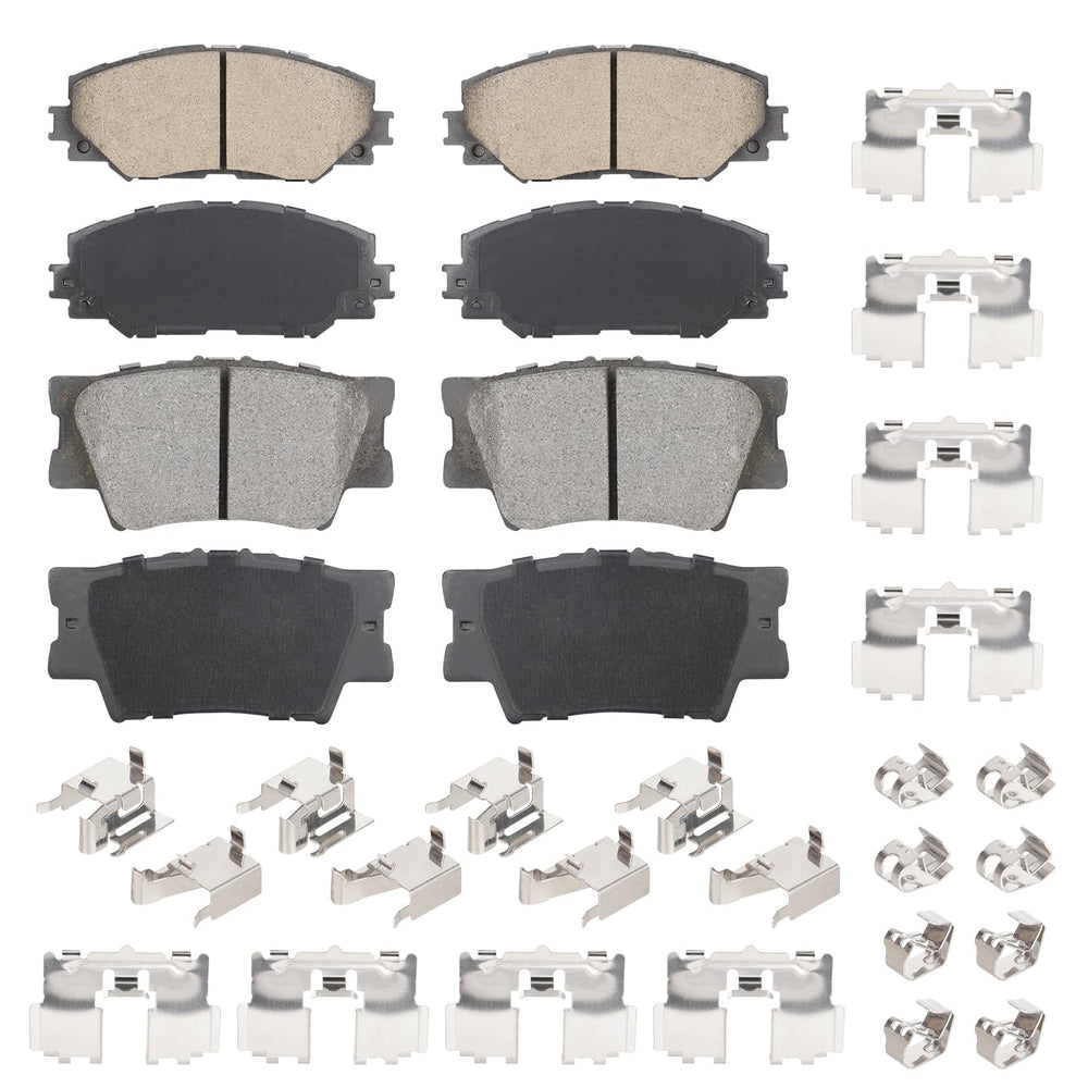 Aeagle front and rear ceramic brake pads for Toyota RAV4 2006-2012 reduce squeal with grooves.
