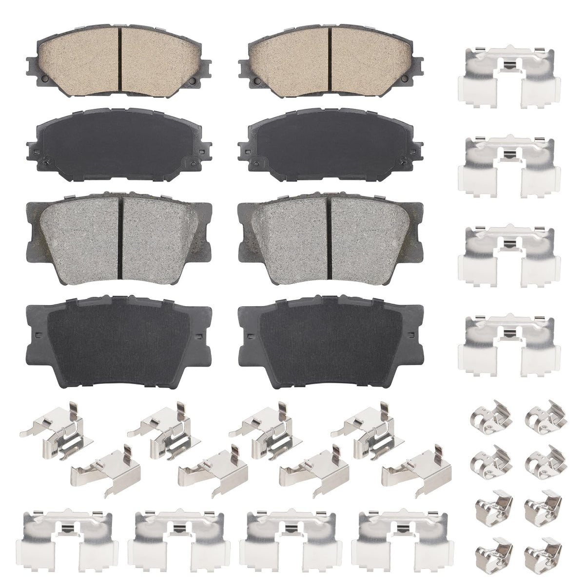 Aeagle front and rear ceramic brake pads for Toyota RAV4 2006-2012 reduce squeal with grooves.