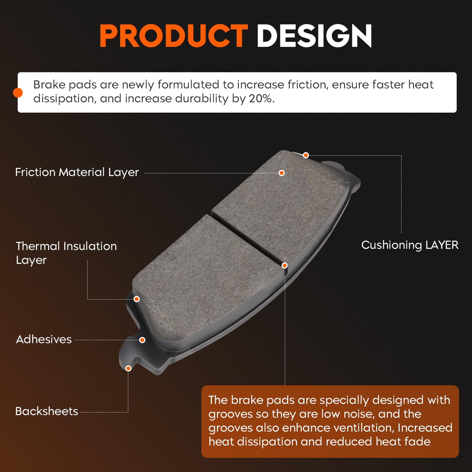 Aeagle brake pads for Tahoe — front and rear, reliable stopping and low noise.