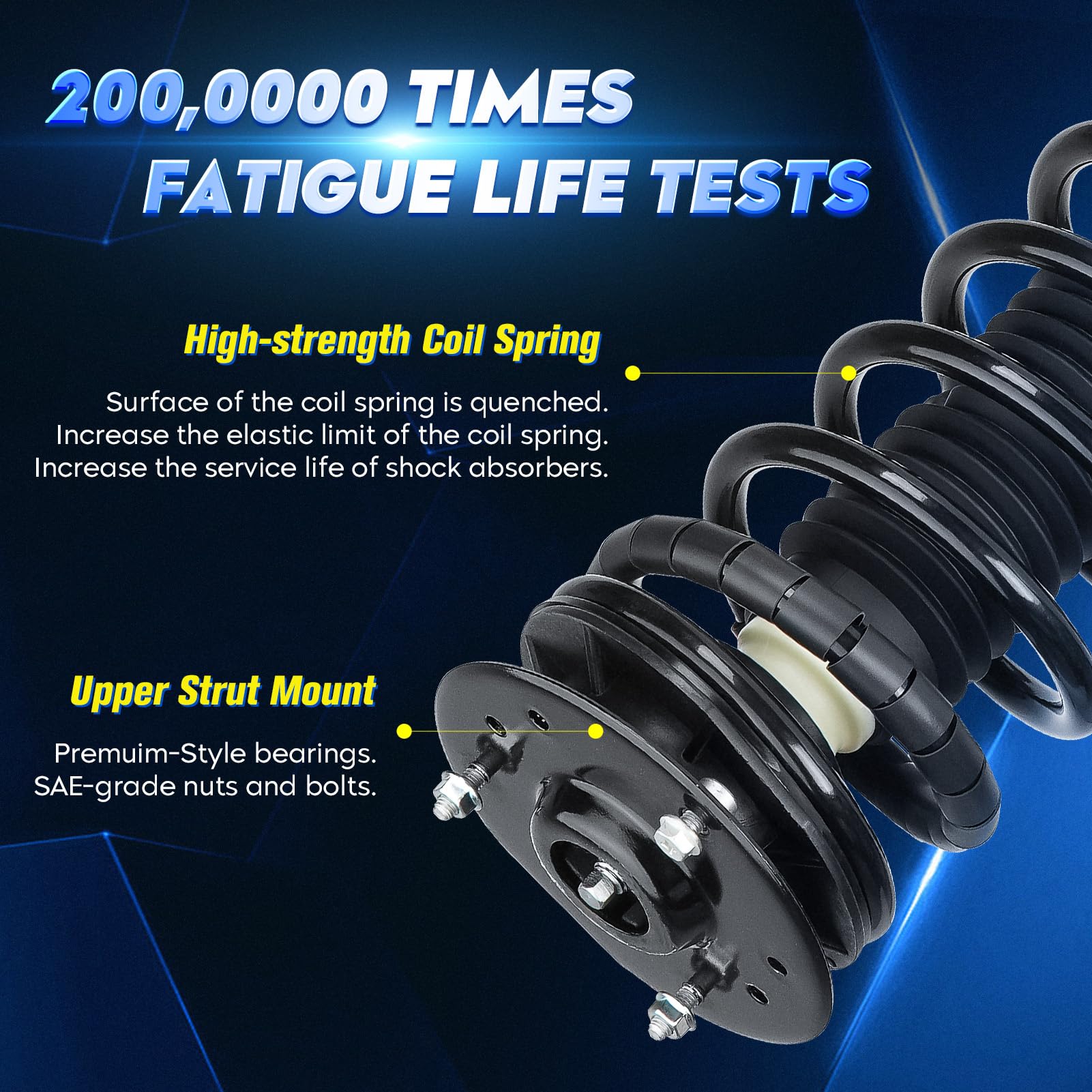 Aeagle front-right strut shock assembly with coil spring enhances stability and damping for Saturn Vue