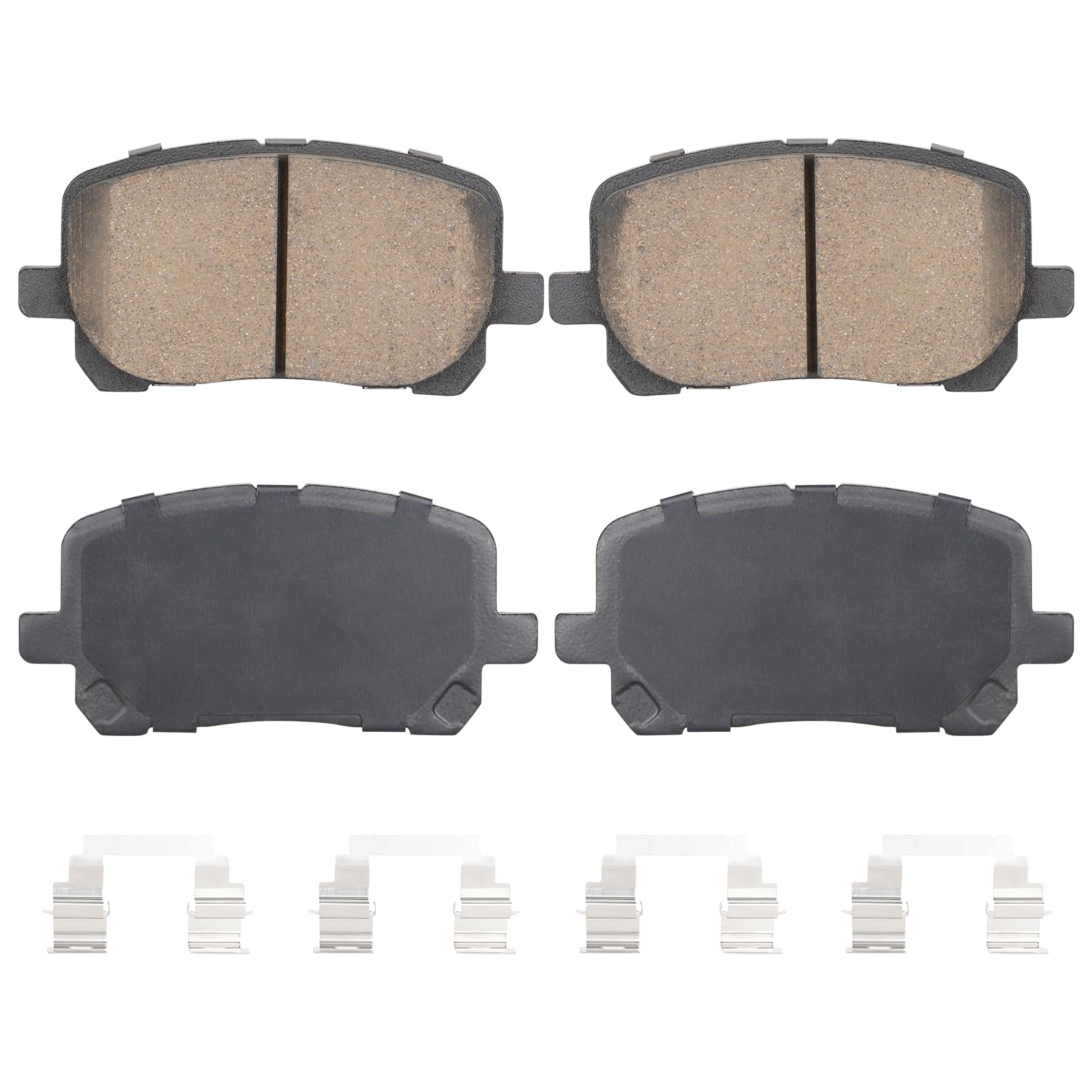Aeagle front semi-metal brake pads for Pontiac Vibe with grooved design for quieter braking.
