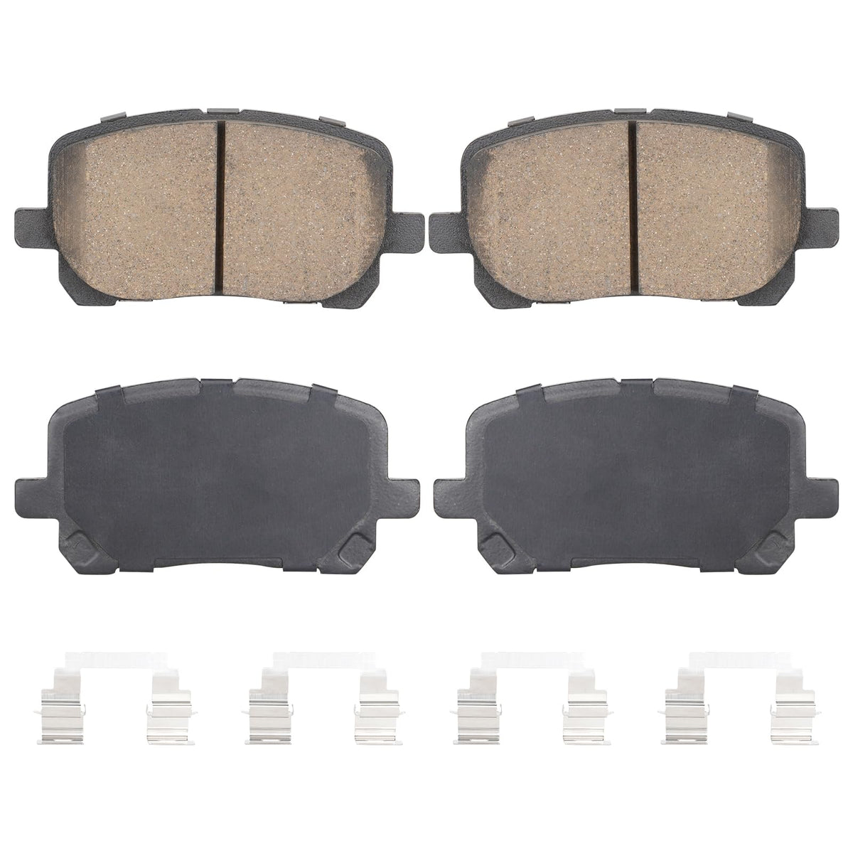 Aeagle front semi-metal brake pads for Pontiac Vibe with grooved design for quieter braking.