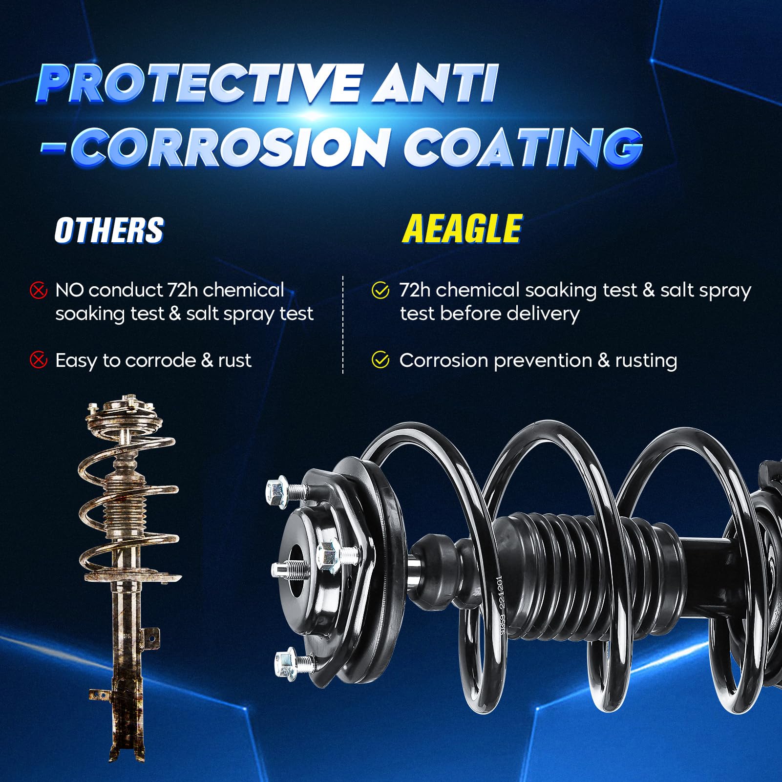 Aeagle front strut assembly for Jeep Compass/Patriot boosts stability and damping