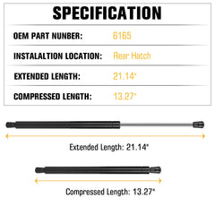 Aeagle Buick Enclave gas spring rod 6165 ensures safe, controlled lift.