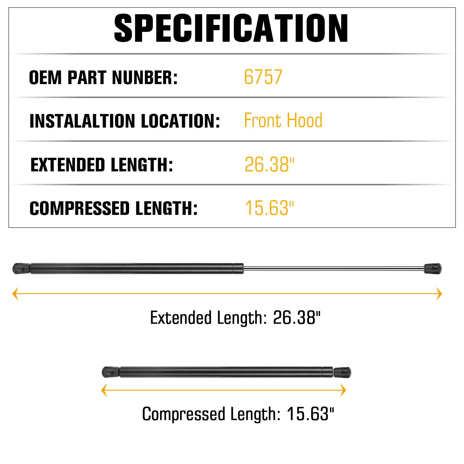 Aeagle hood lift strut installation guide shows quick, tool-free setup