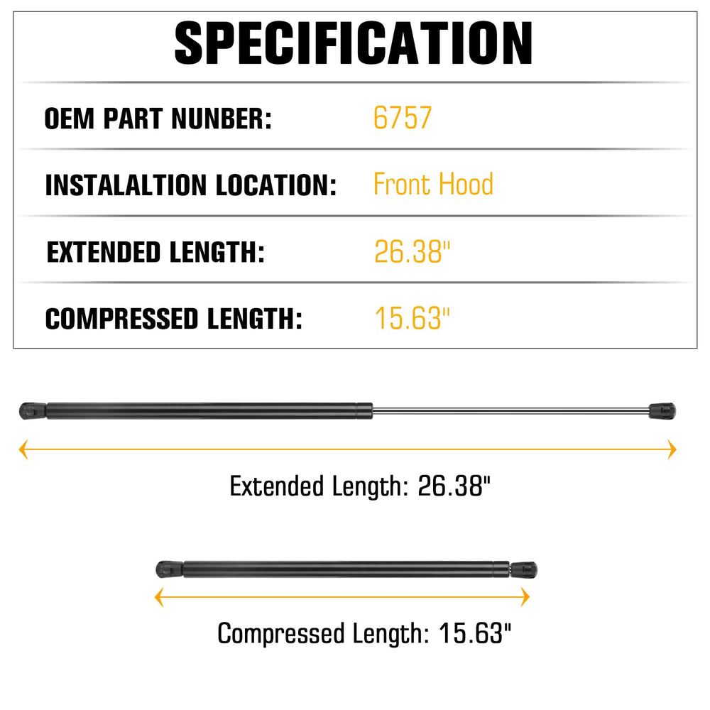 Aeagle hood lift strut installation guide shows quick, tool-free setup