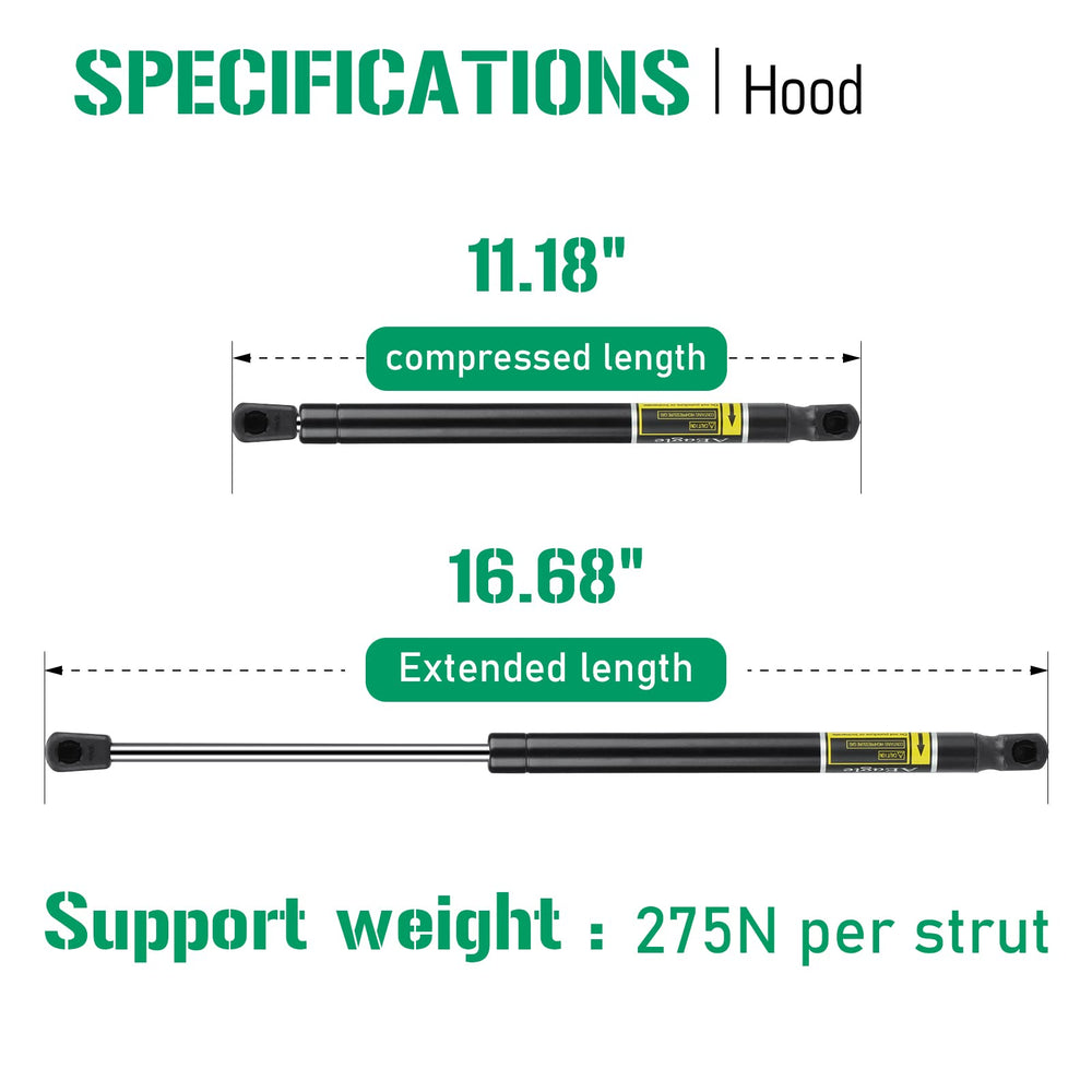 Aeagle hood lift support for Crosstour 2012-2015 enables smooth, reliable opening