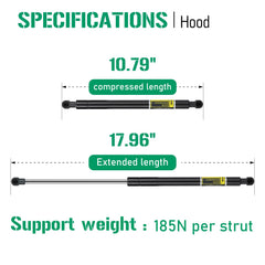 Aeagle hood lift supports for Lexus IS250 with easy hood opening