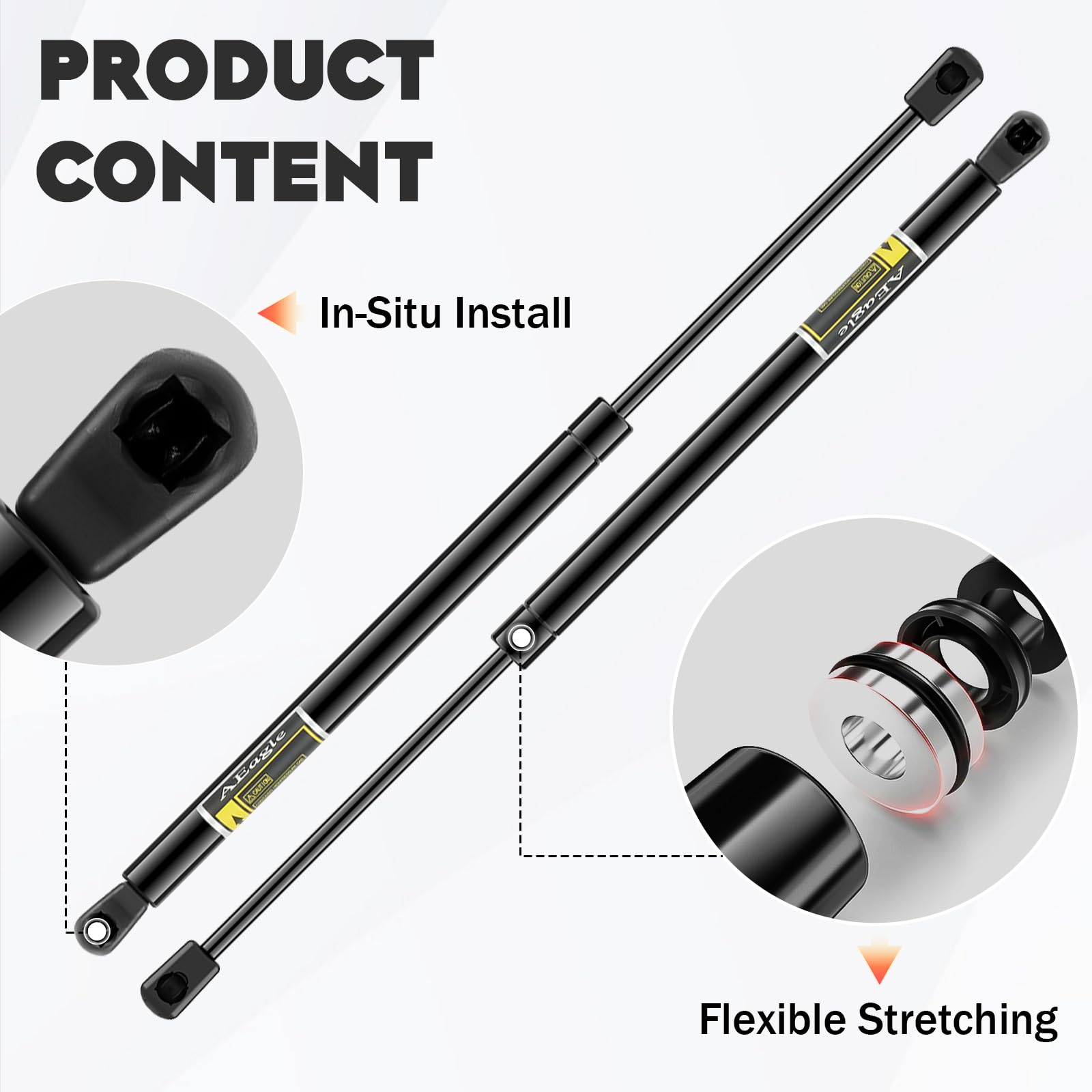 Aeagle lift mechanism close-up with high-quality gas spring components.