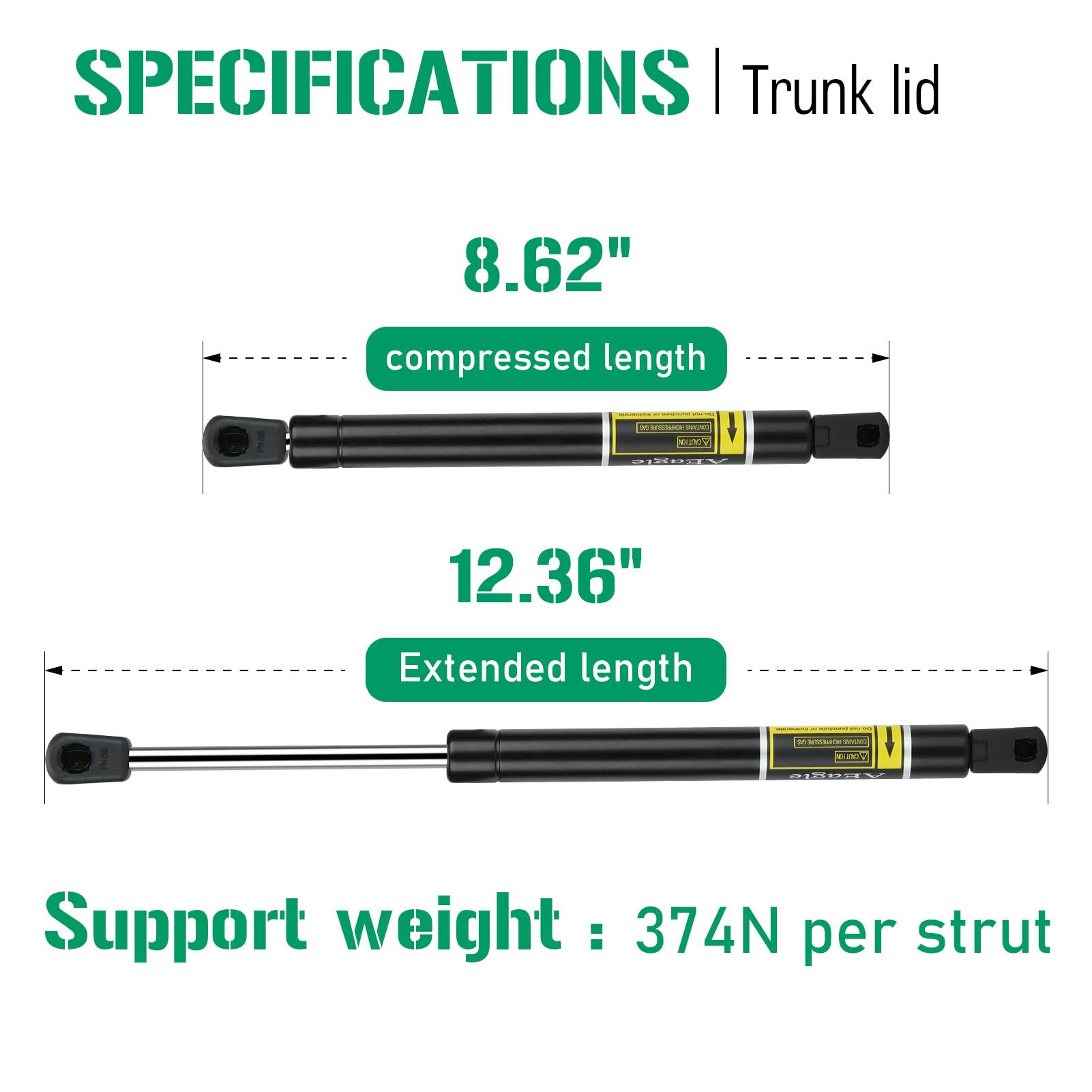 Aeagle Malibu trunk gas springs enable easy installation.