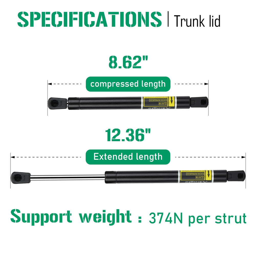 Aeagle Malibu trunk gas springs enable easy installation.