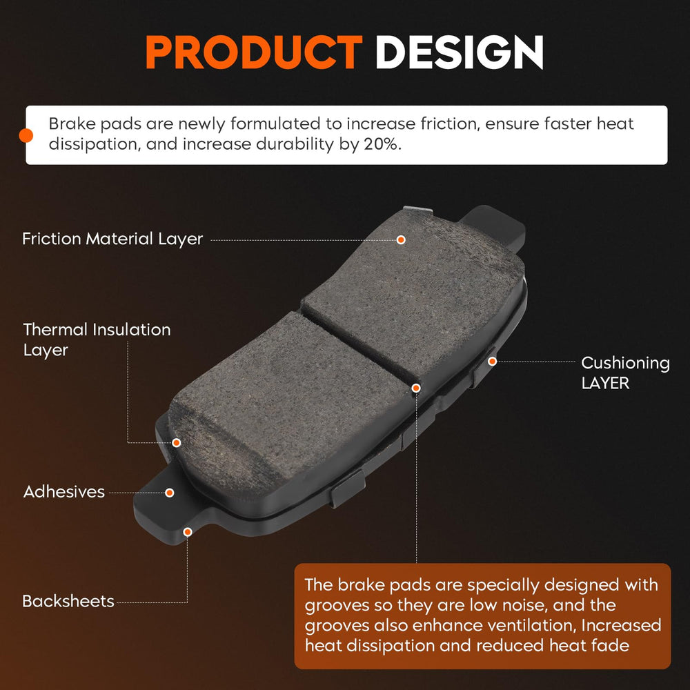 Aeagle rear ceramic brake pads for Infiniti Q50 deliver smooth stopping and long wear life.