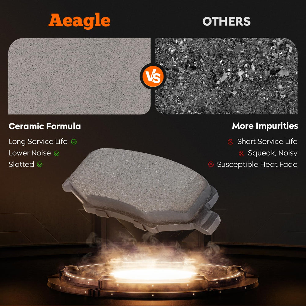 Aeagle rear ceramic brake pads for Jeep Liberty 2008-2012, rear view, long-lasting wear