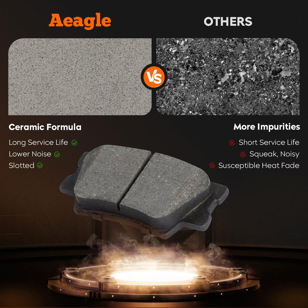 Aeagle rear ceramic brake pads for RAV4 pad assembly with stable, heat-resistant braking