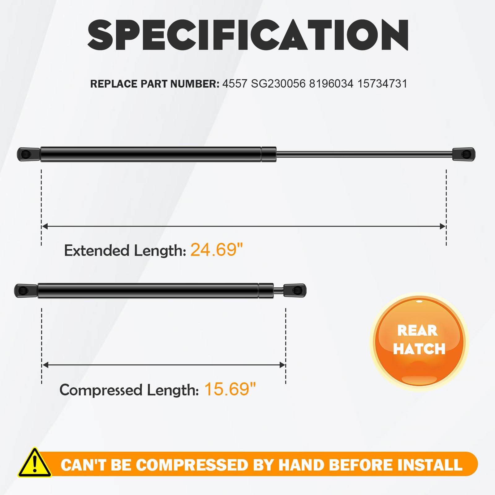 Aeagle rear hatch lift support on a Chevy Suburban 1500 ready for daily use.