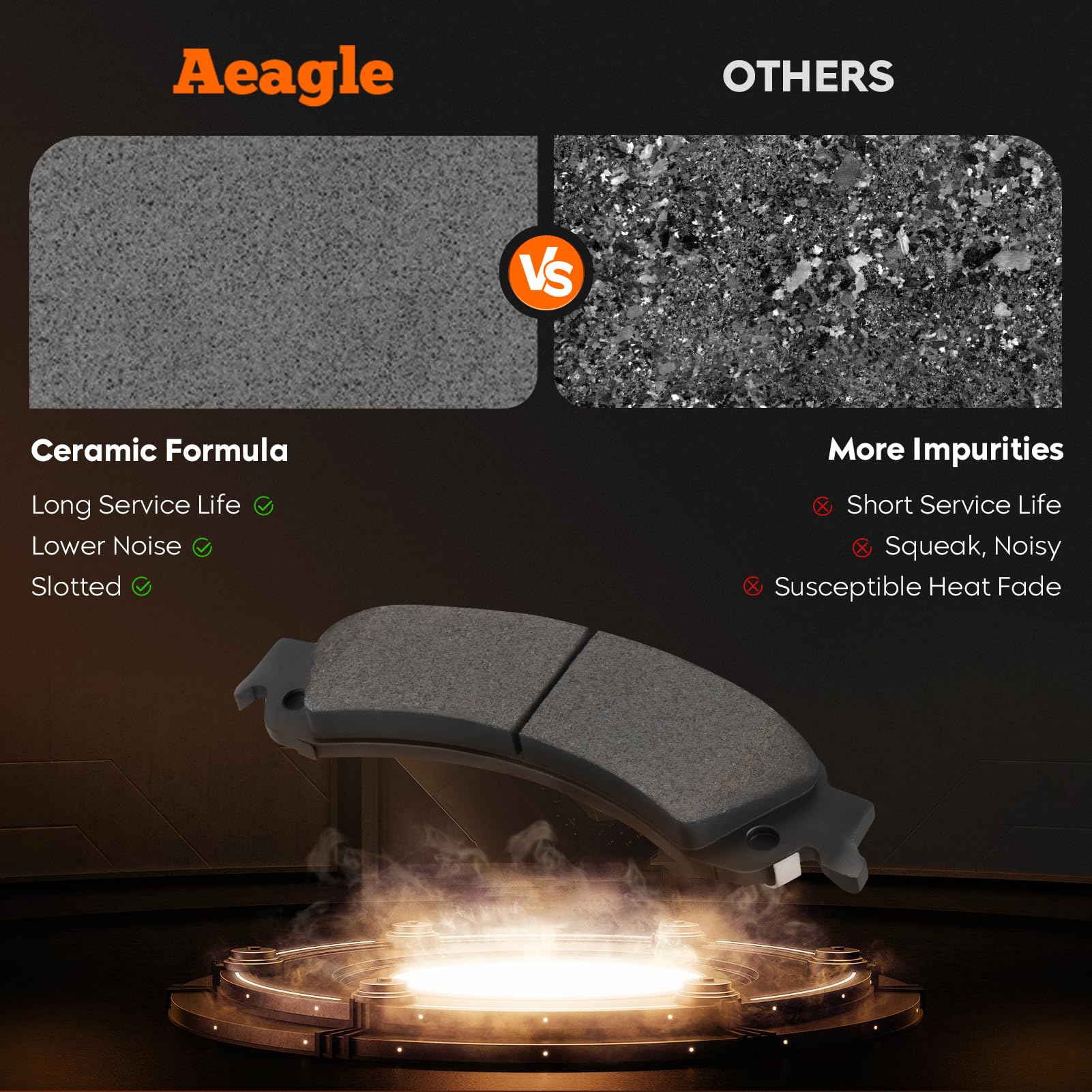 Aeagle rear brake pads for Chevy Suburban 1500 improve braking smoothness and wear resistance