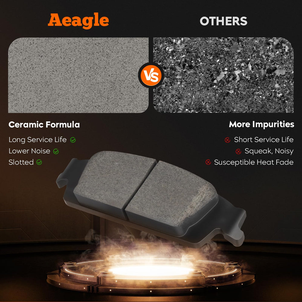 Aeagle rear semi-metallic brake pads for Silverado 1500, durable wear resistance under daily use