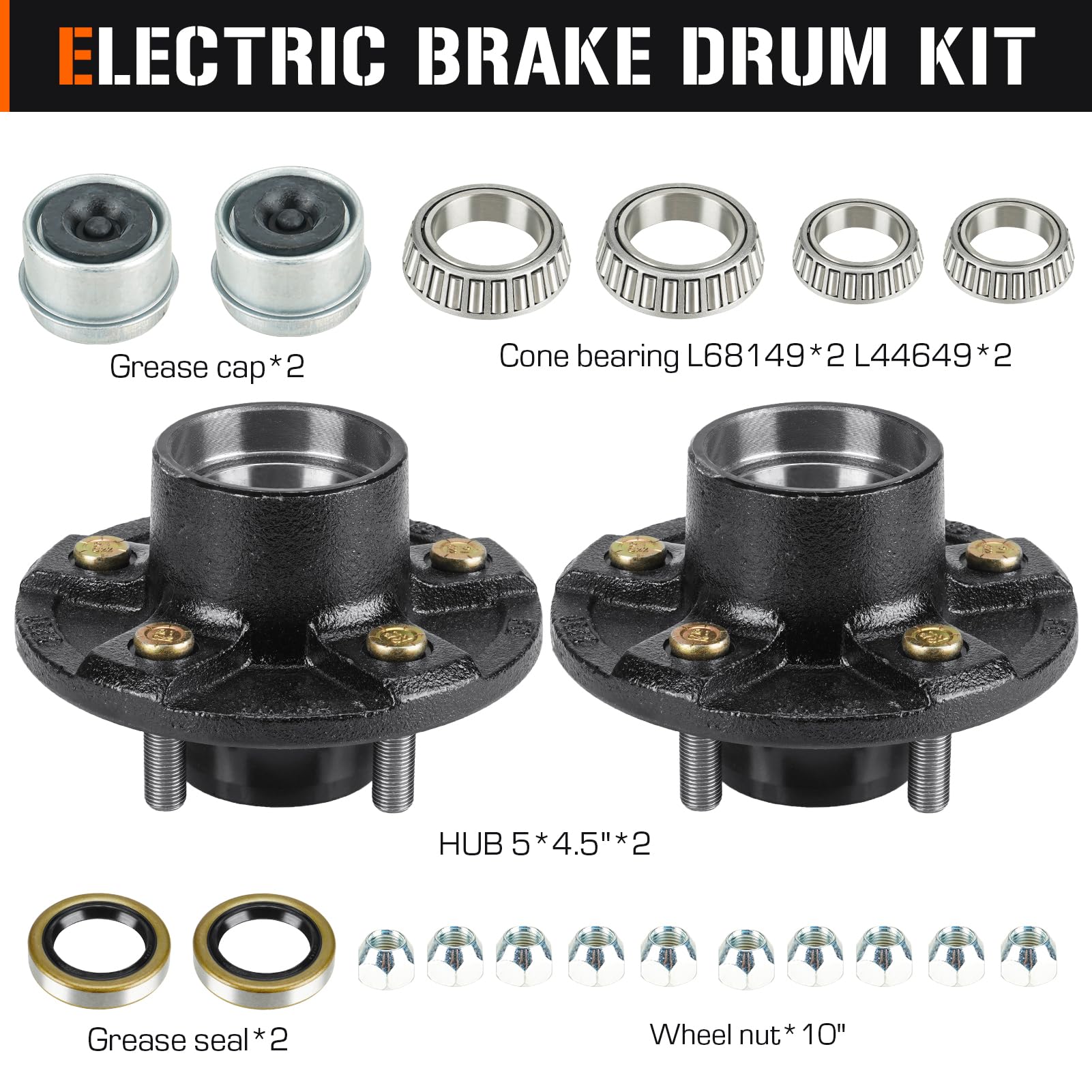 Aeagle cast iron hub with rust-resistant coating for longer life.