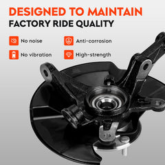 Aeagle steering knuckle hub assembly closeup, showing high-quality materials.